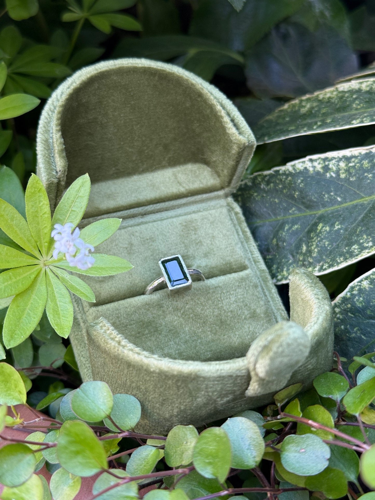 Green Tourmaline & Silver