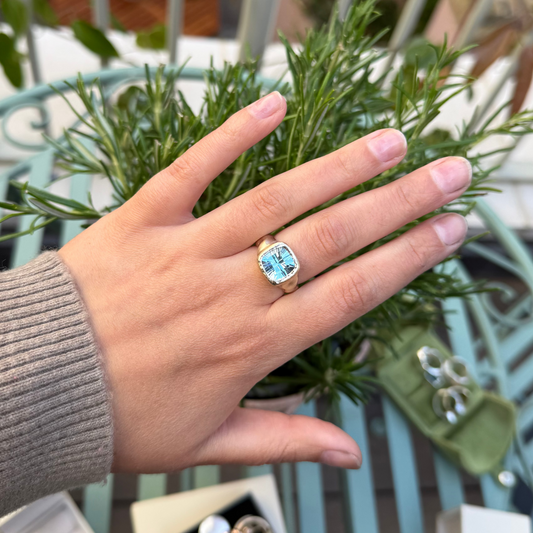 Topaz wave cocktail ring