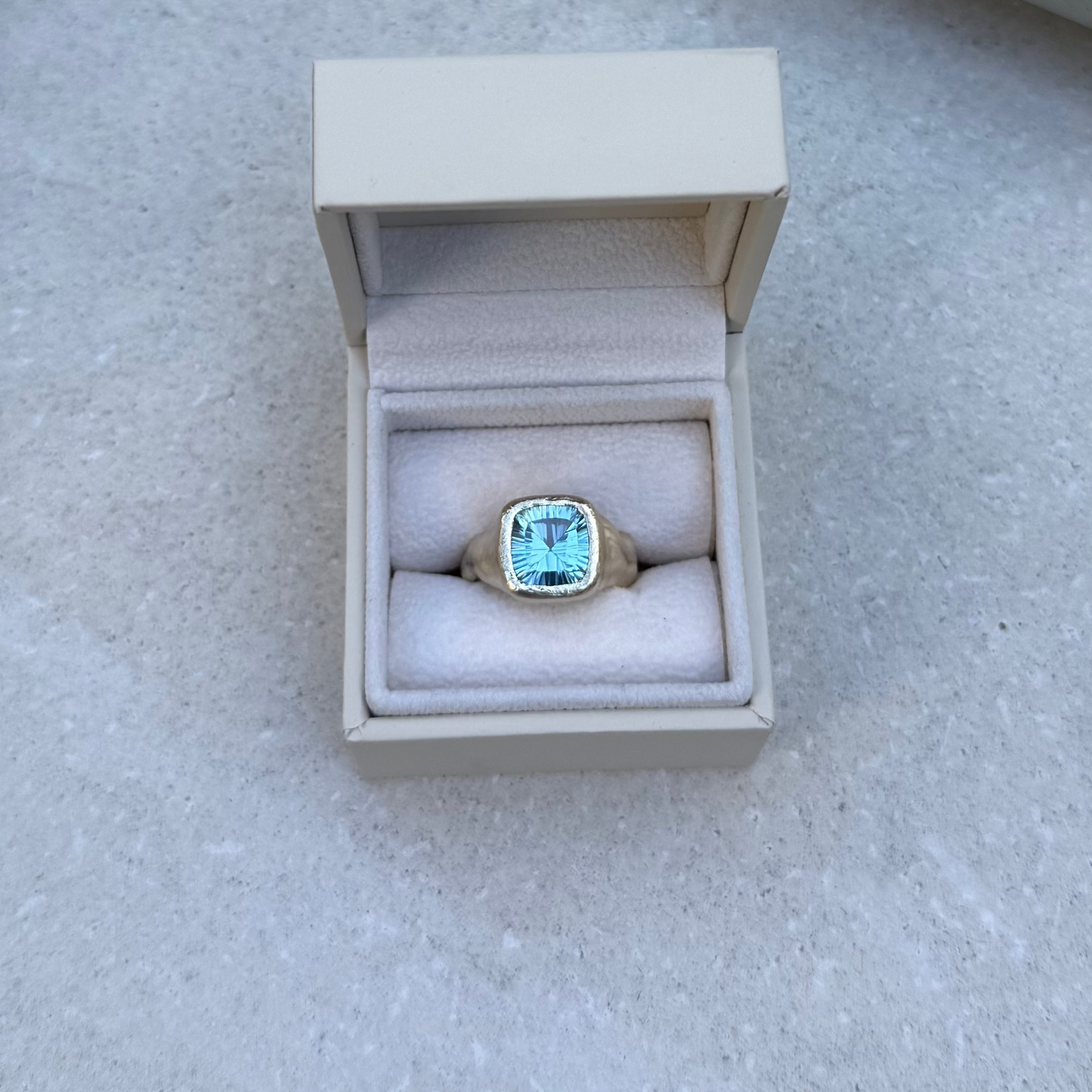 Topaz wave cocktail ring