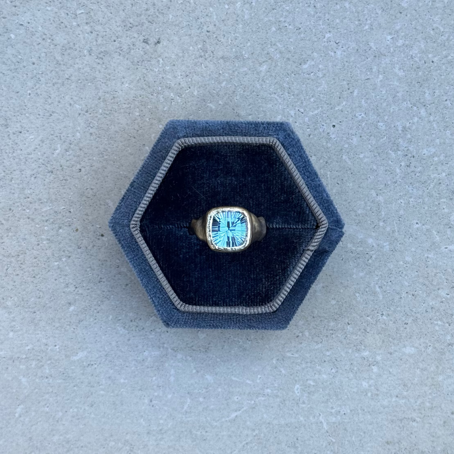 Topaz wave cocktail ring